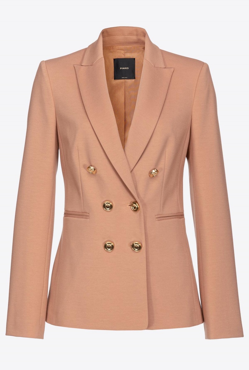 MOCHA MOUSSE Pinko Blazer with metal buttons | DMYKV75048