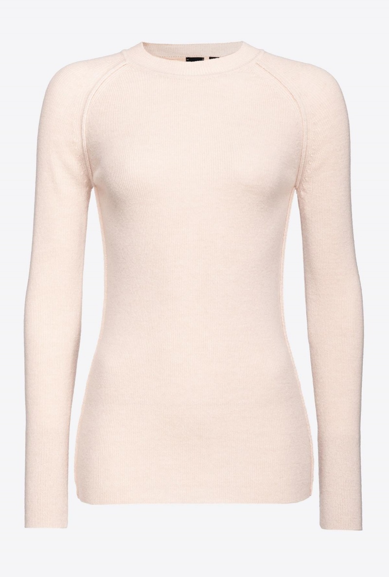 MORNING MAUVE Pinko Long-sleeved rib-knit top | MYXBR55779