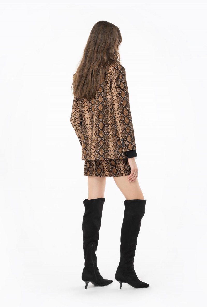 MULTICOLOUR: BLACK/BEIGE Pinko Snake velvet and satin blazer | MYNZX47540