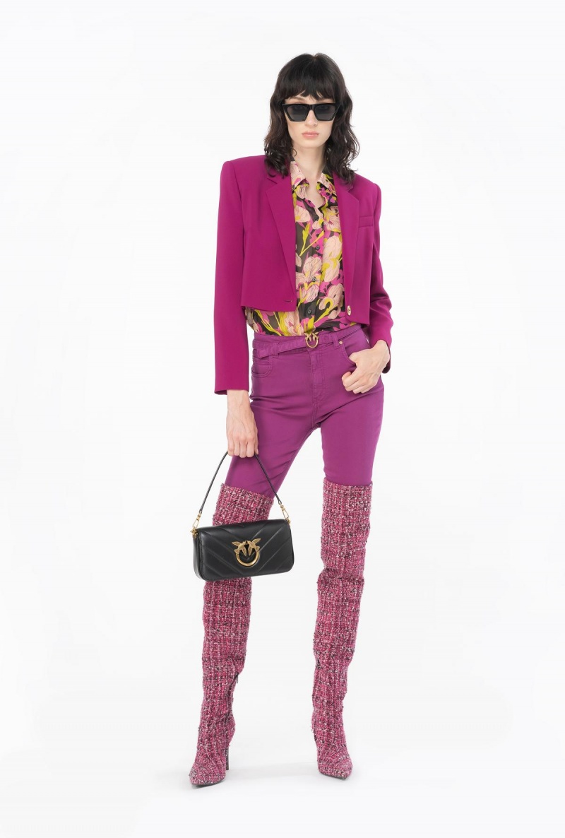 MULTICOLOUR - BLACK/FUCHSIA Pinko Iris-print shirt | MYQCS11104
