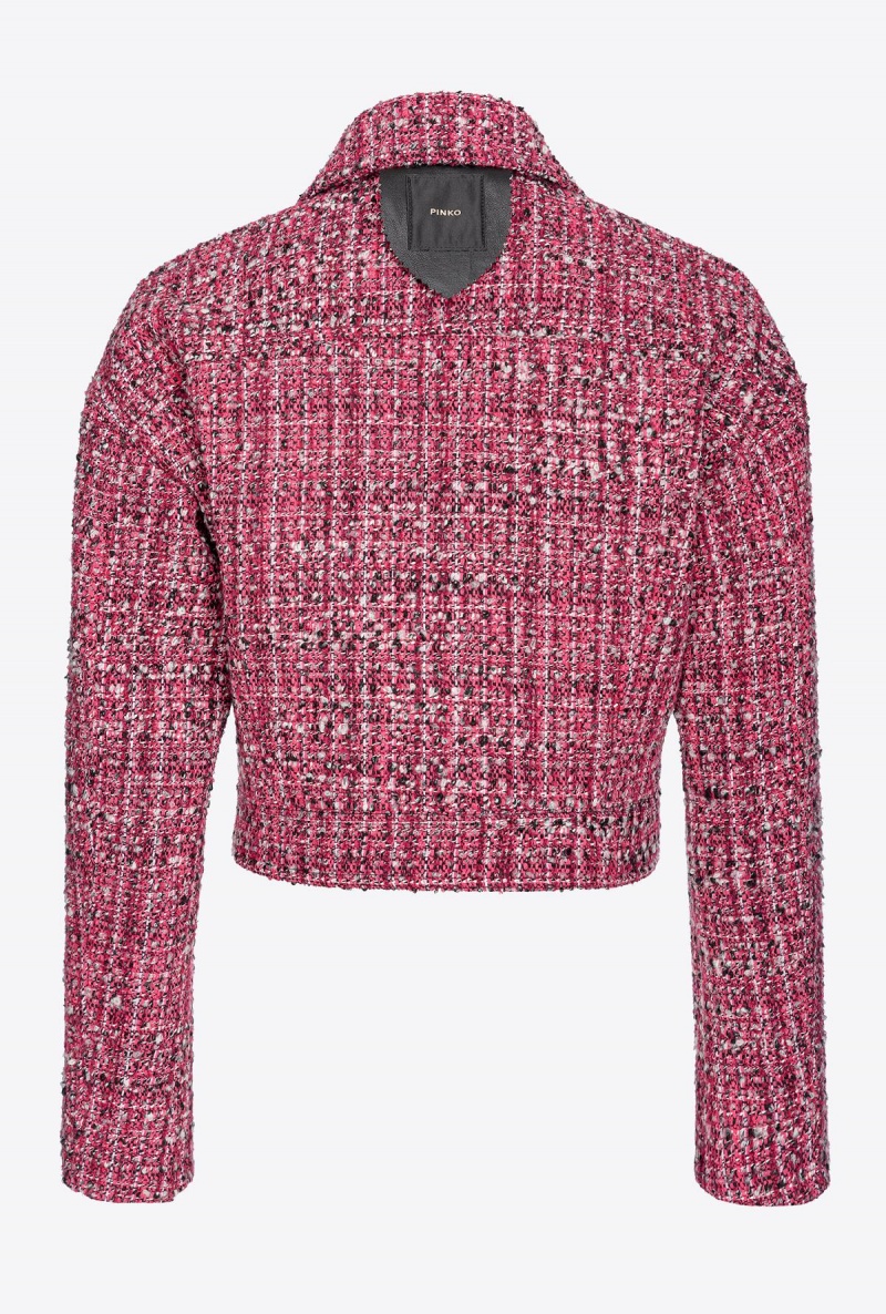 MULTICOLOUR - FUCHSIA/BLACK Pinko Short tweed jacket | SMYNY86440