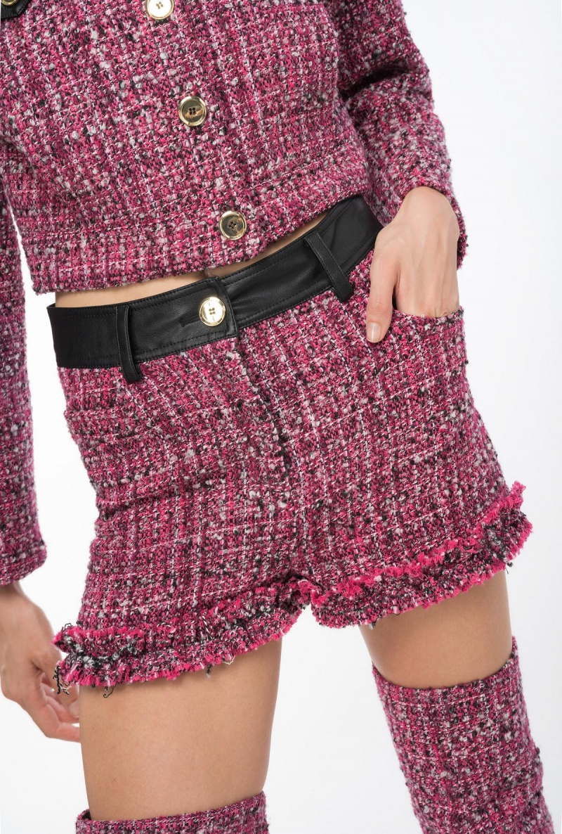 MULTICOLOUR - FUCHSIA/BLACK Pinko Tweed shorts | MMYHR75647