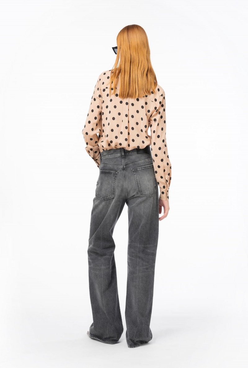 NUDE/BLACK Pinko Polka-dot shirt | PMYQX65233
