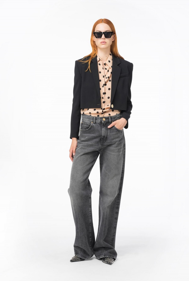NUDE/BLACK Pinko Polka-dot shirt | PMYQX65233
