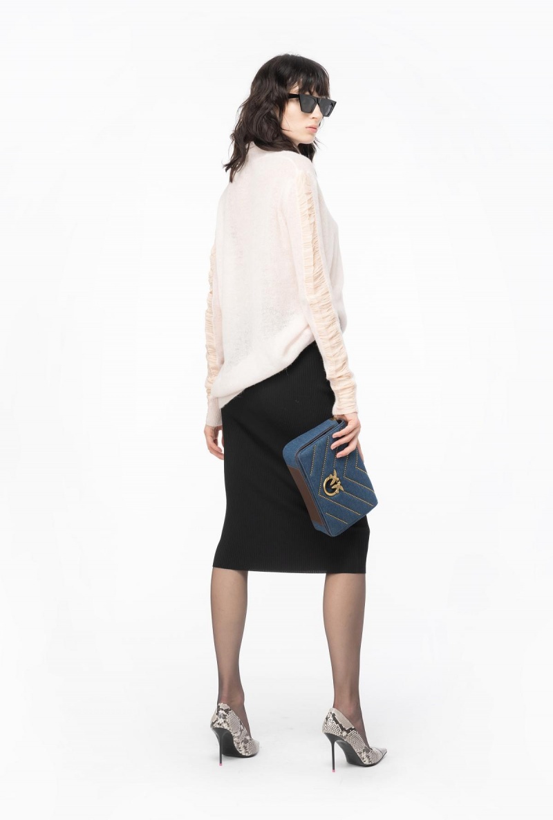 NUDE - BABY Pinko Alpaca-blend turtleneck with georgette | AMYWC86951