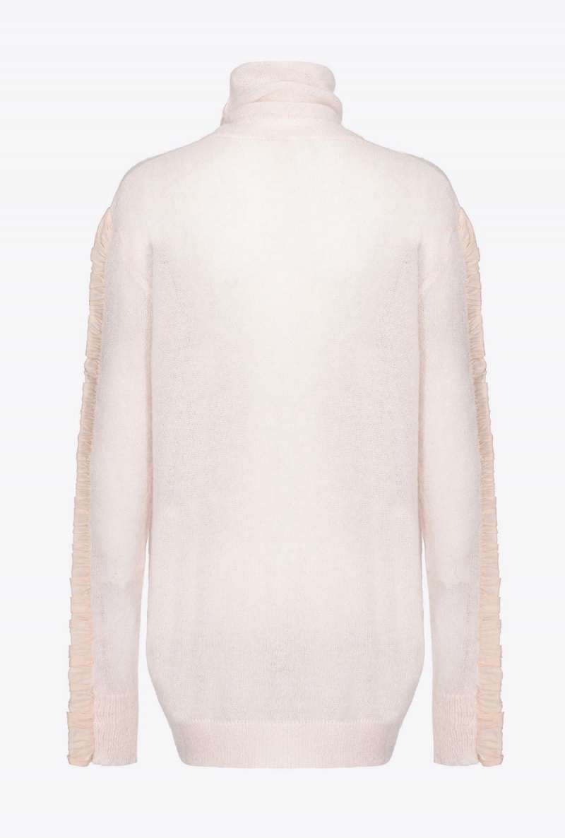 NUDE - BABY Pinko Alpaca-blend turtleneck with georgette | AMYWC86951