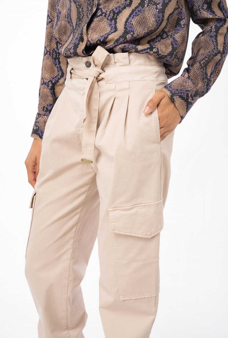 NUDE - BABY Pinko Stretch satin cargo trousers | AMYDF10027