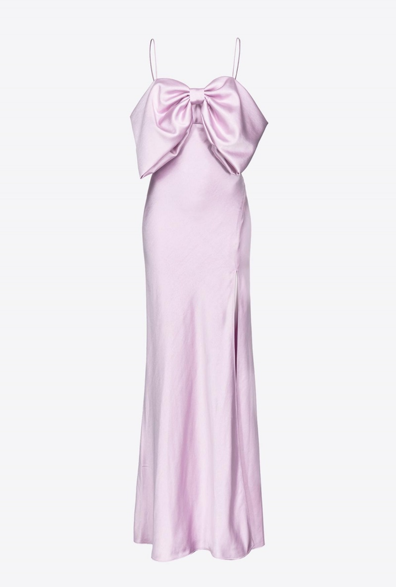 ORCHID BUNCH Pinko Satin dress with bow | YMYVQ87430