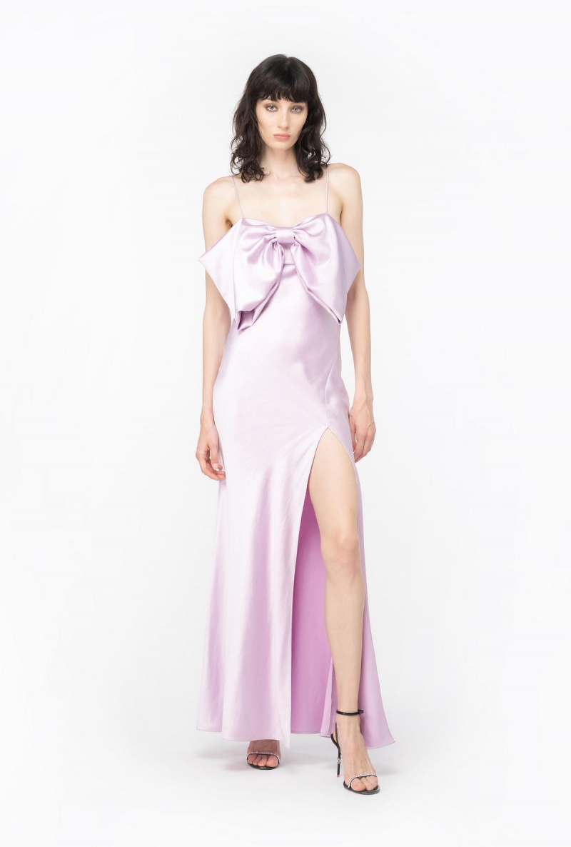 ORCHID BUNCH Pinko Satin dress with bow | YMYVQ87430