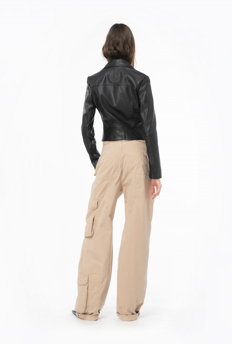OYSTER GREY Pinko Coloured cotton cargo trousers | PMYQX66152