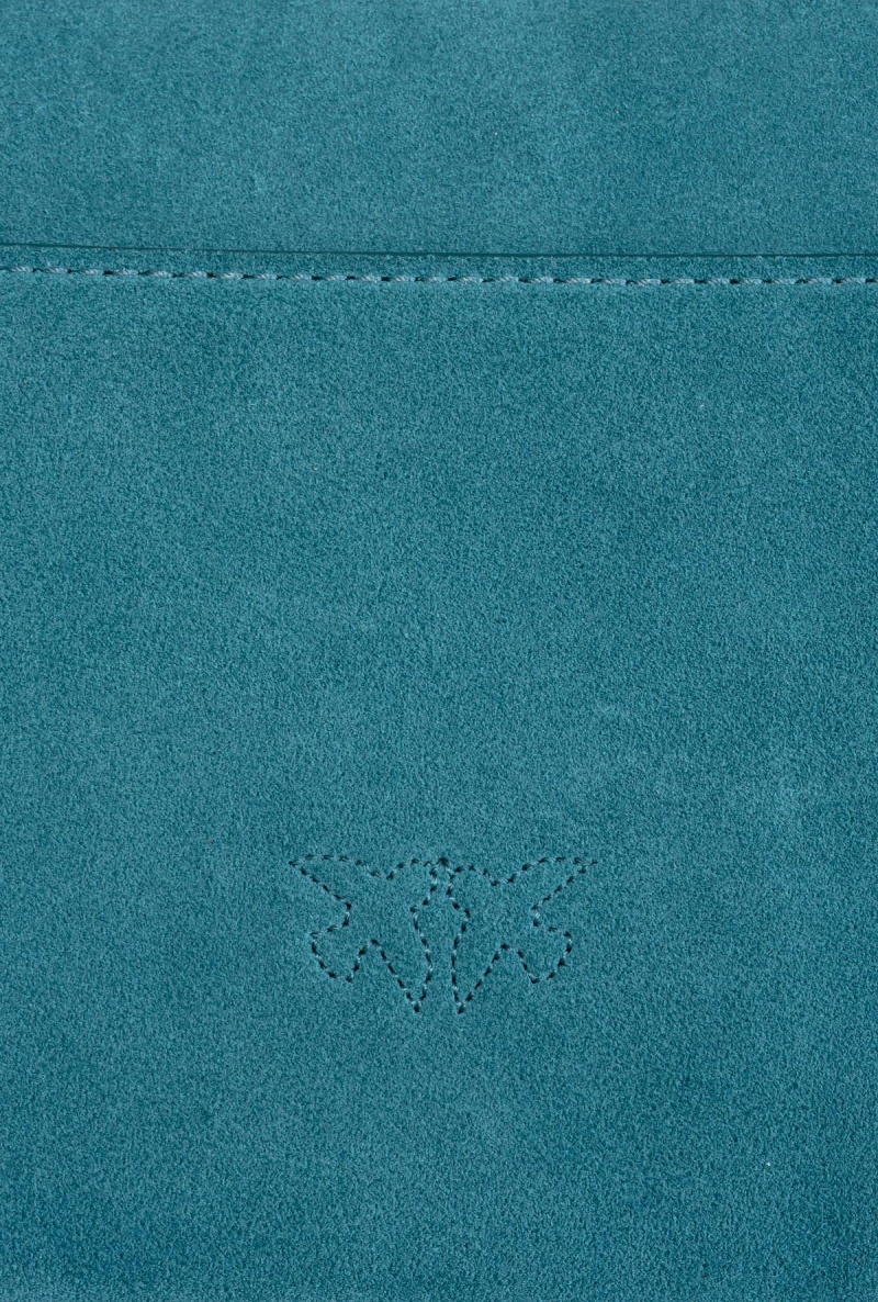 PACIFIC BLUE-ANTIQUE GOLD Pinko Cupido Bag Baguette in suede | DMYKV80508