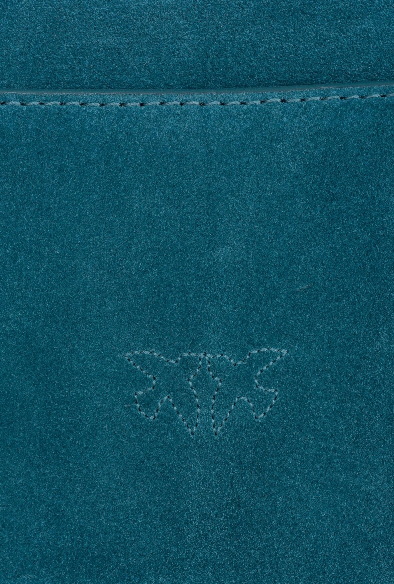 PACIFIC BLUE-ANTIQUE GOLD Pinko Mini Cupido Bag Messenger in suede | FMYUI30391