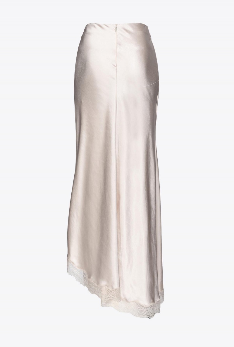 PASTEL PARCHMENT Pinko Elegant satin and lace skirt | MYCVG17522