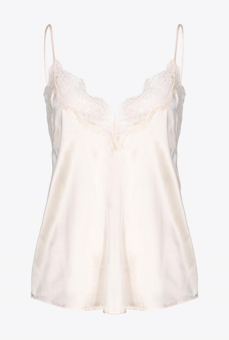 PASTEL PARCHMENT Pinko Lace lingerie top | MYJBT96816