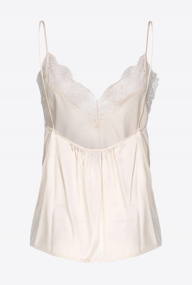 PASTEL PARCHMENT Pinko Lace lingerie top | MYJBT96816