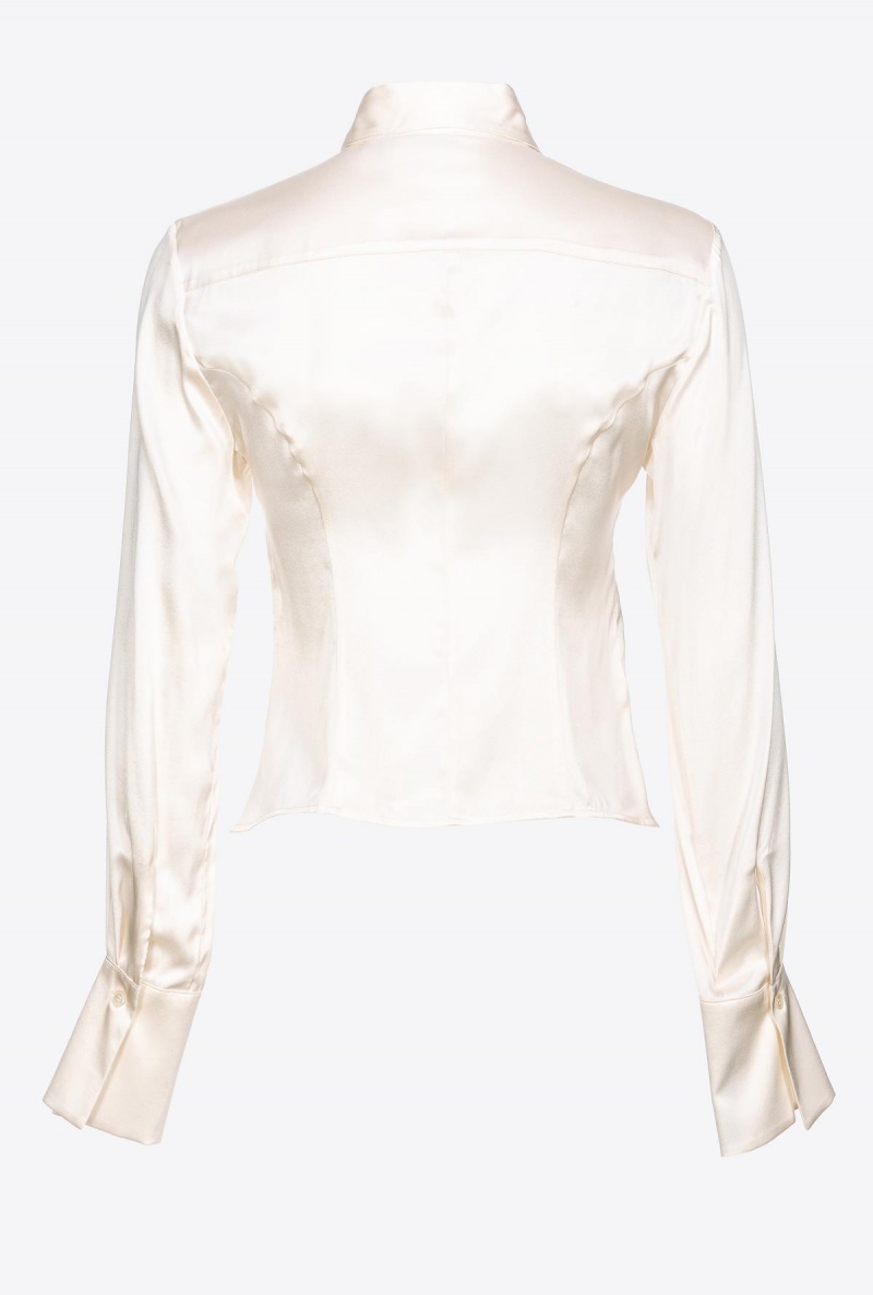 PASTEL PARCHMENT Pinko Silk satin shirt | FMYHY86921