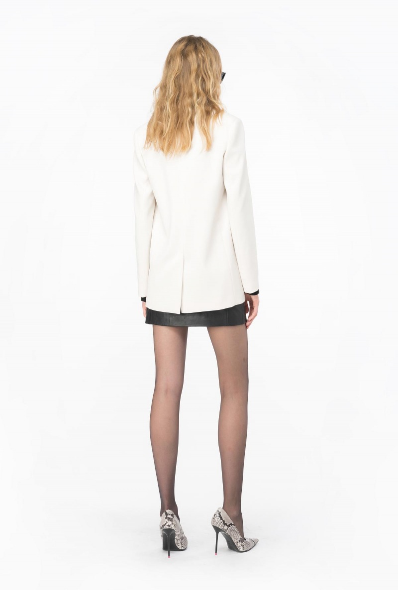 PASTEL PARCHMENT Pinko Single-breasted stretch crêpe blazer | MMYFT98147