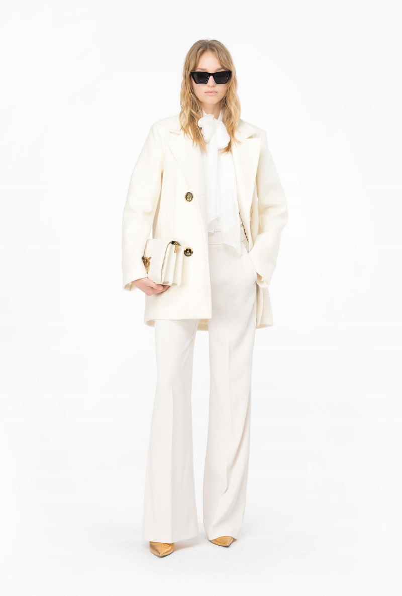 PASTEL PARCHMENT Pinko Trousers with golden buttons | EMYHC30192