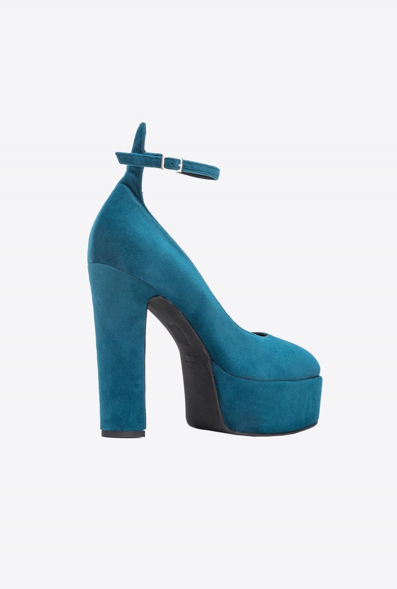 PETROL BLUE-PACIFIC BLUE Pinko Velvet Mary Janes | MYEGJ99090