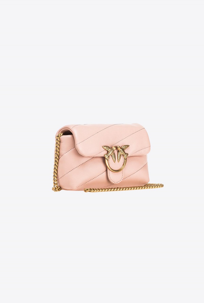 PINK/DUSTY PINK-ANTIQUE GOLD Pinko Baby Love Bag Puff Maxi Quilt | AMYDF48028