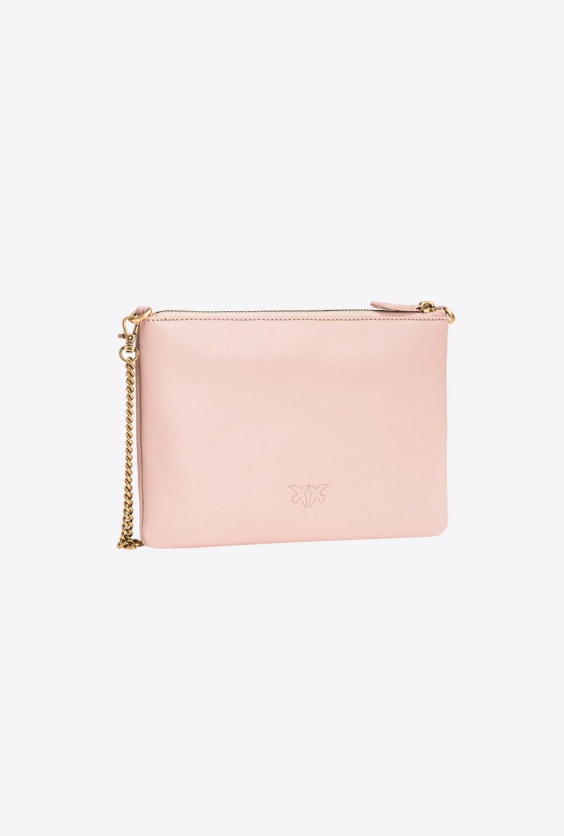 PINK/DUSTY PINK-ANTIQUE GOLD Pinko Classic Flat Love Bag Simply | AMYWC92752