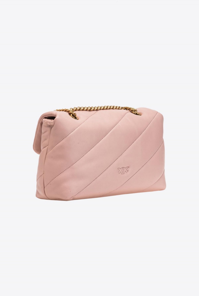 PINK/DUSTY PINK-ANTIQUE GOLD Pinko Classic Love Bag Puff Maxi Quilt | FMYHY51376