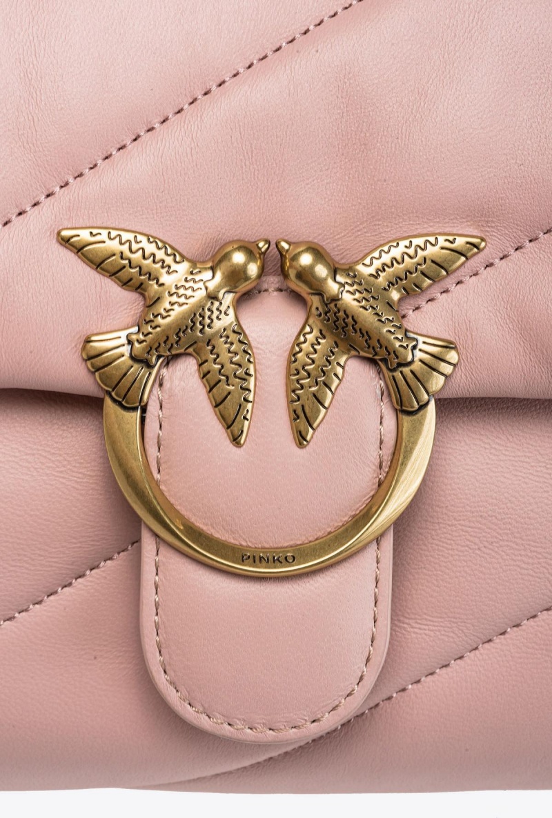 PINK/DUSTY PINK-ANTIQUE GOLD Pinko Classic Love Bag Puff Maxi Quilt | FMYHY51376