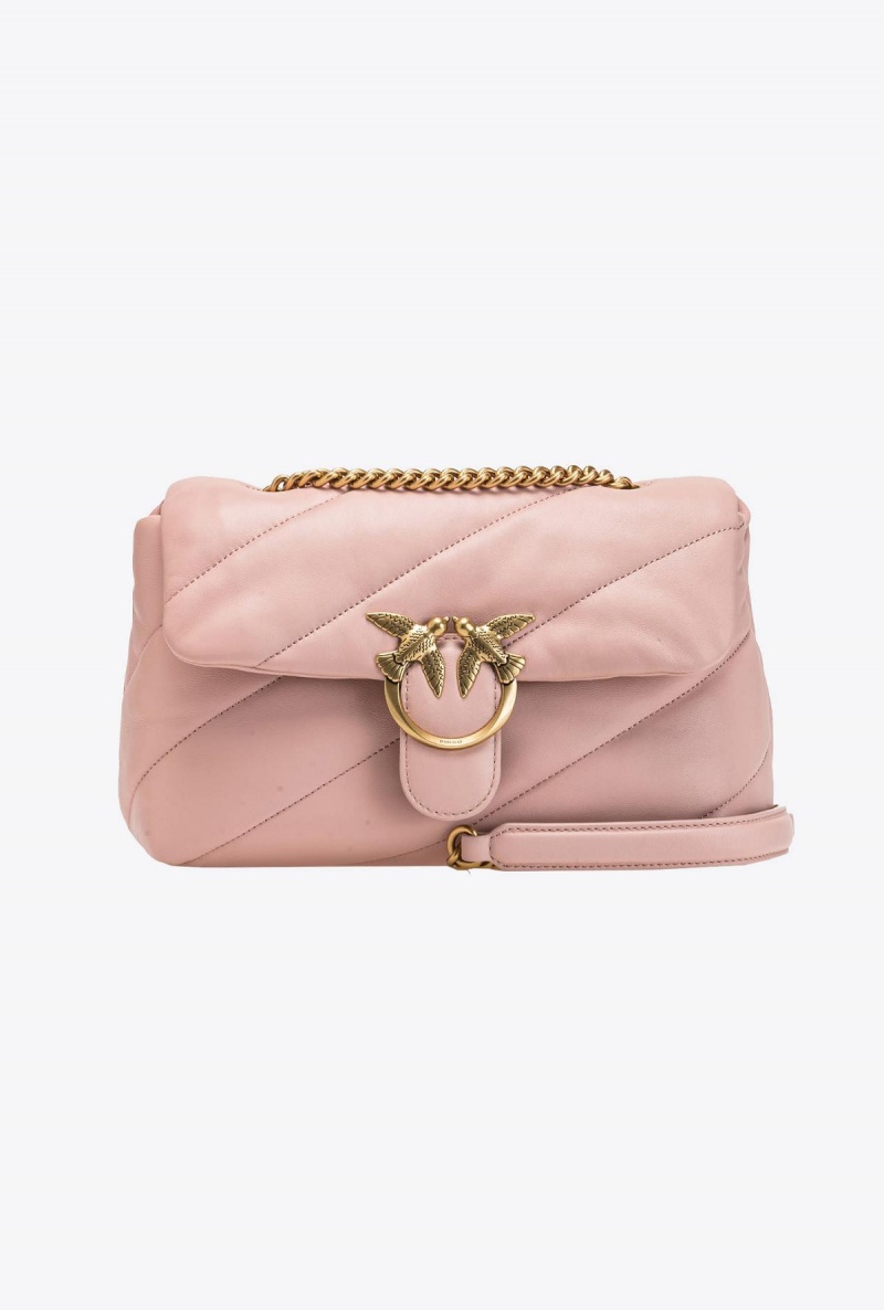 PINK/DUSTY PINK-ANTIQUE GOLD Pinko Classic Love Bag Puff Maxi Quilt | FMYHY51376