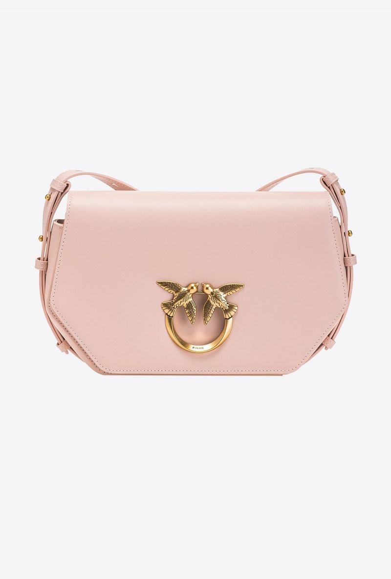 PINK/DUSTY PINK-ANTIQUE GOLD Pinko Classic Love Bag Click Hexagon Simply | GMYEC66512