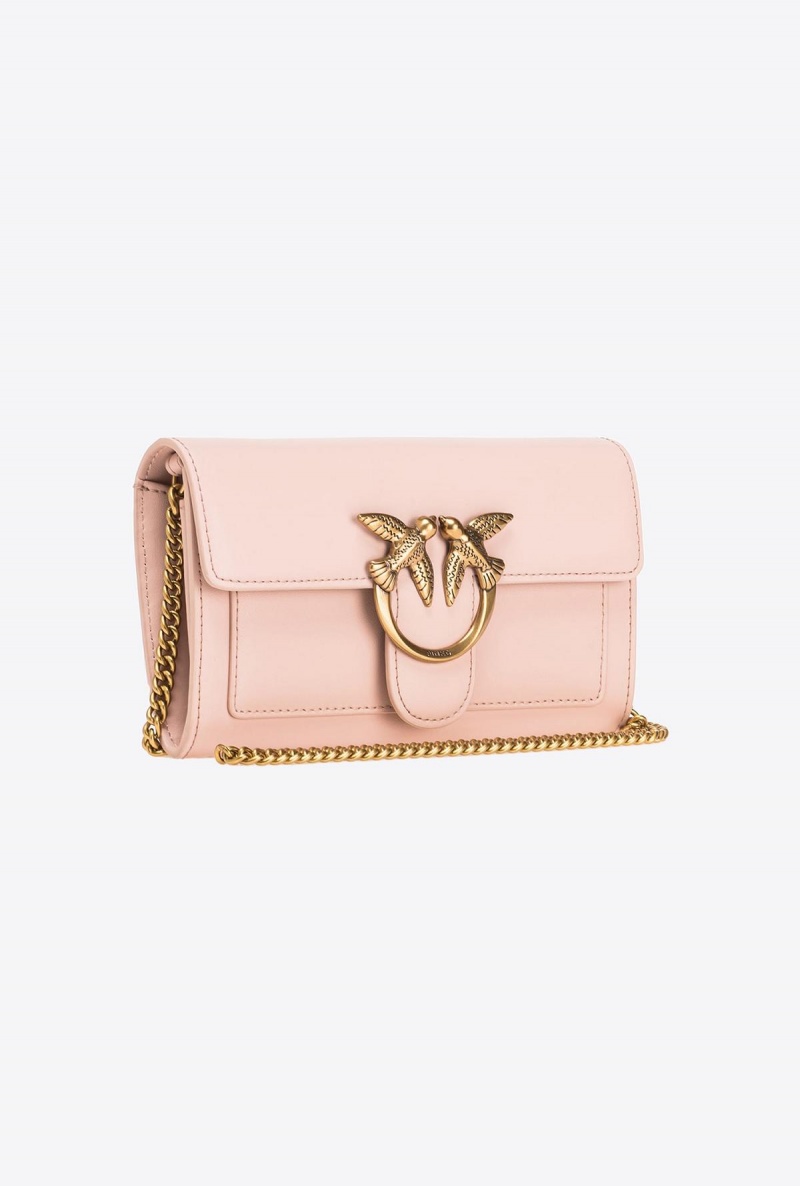 PINK/DUSTY PINK-ANTIQUE GOLD Pinko Love Bag One Wallet Simply | MYJBT21779