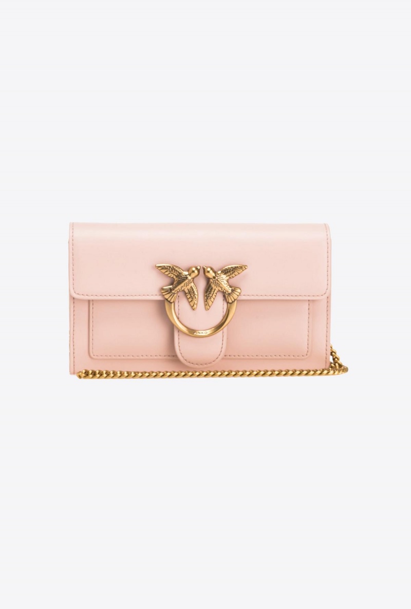 PINK/DUSTY PINK-ANTIQUE GOLD Pinko Love Bag One Wallet Simply | MYJBT21779
