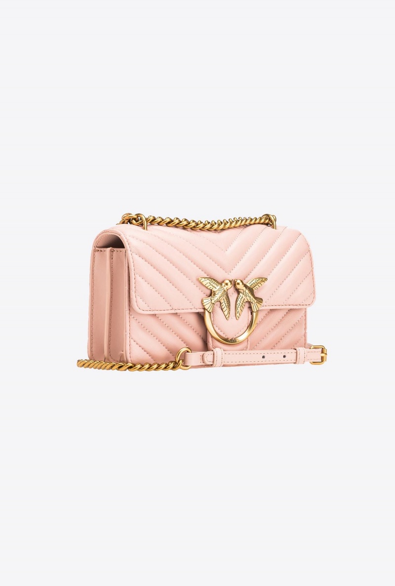PINK/DUSTY PINK-ANTIQUE GOLD Pinko Mini Love Bag One Simply | MYEAH14984