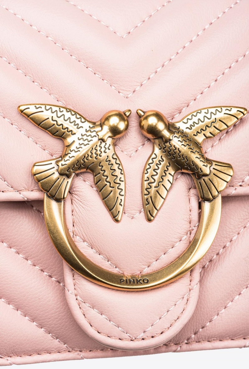 PINK/DUSTY PINK-ANTIQUE GOLD Pinko Mini Love Bag One Simply | MYEAH14984