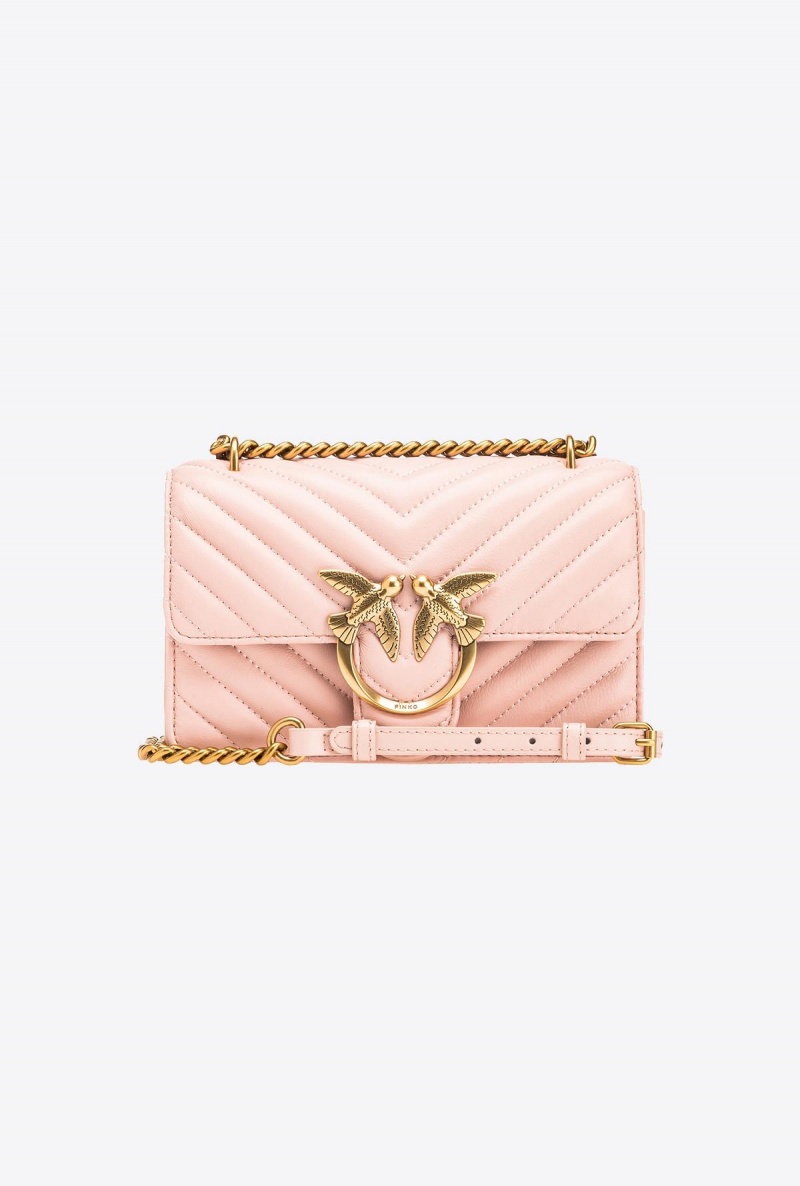 PINK/DUSTY PINK-ANTIQUE GOLD Pinko Mini Love Bag One Simply | MYEAH14984
