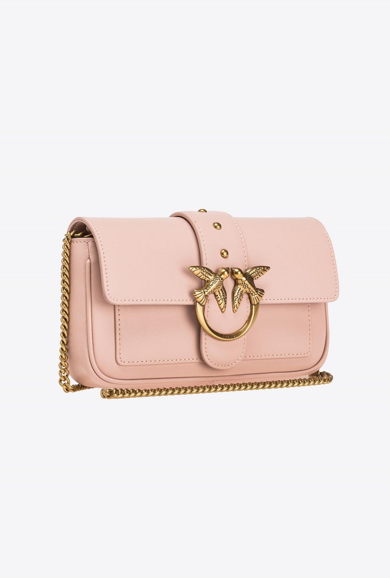 PINK/DUSTY PINK-ANTIQUE GOLD Pinko Pocket Love Bag One Simply | ZMYMJ82542