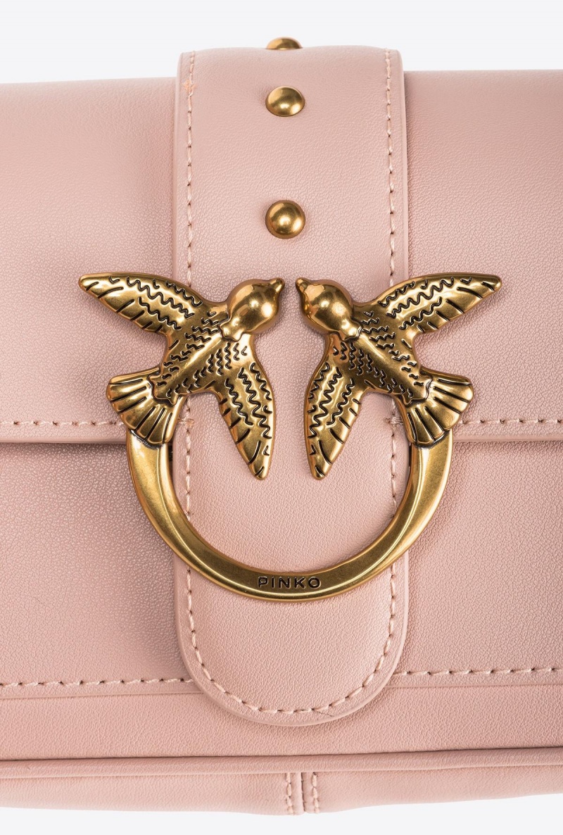 PINK/DUSTY PINK-ANTIQUE GOLD Pinko Pocket Love Bag One Simply | ZMYMJ82542