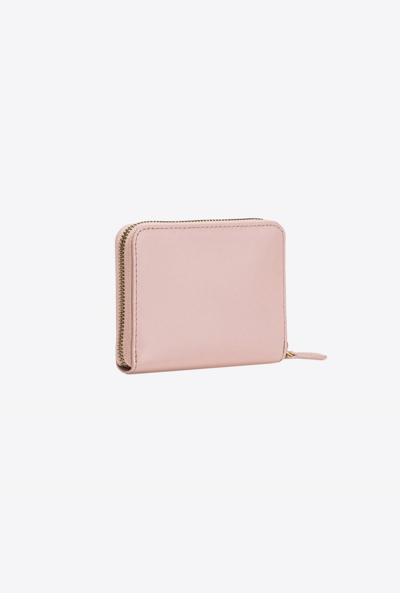 PINK/DUSTY PINK-ANTIQUE GOLD Pinko Square leather zip-around purse | MYJKU16152