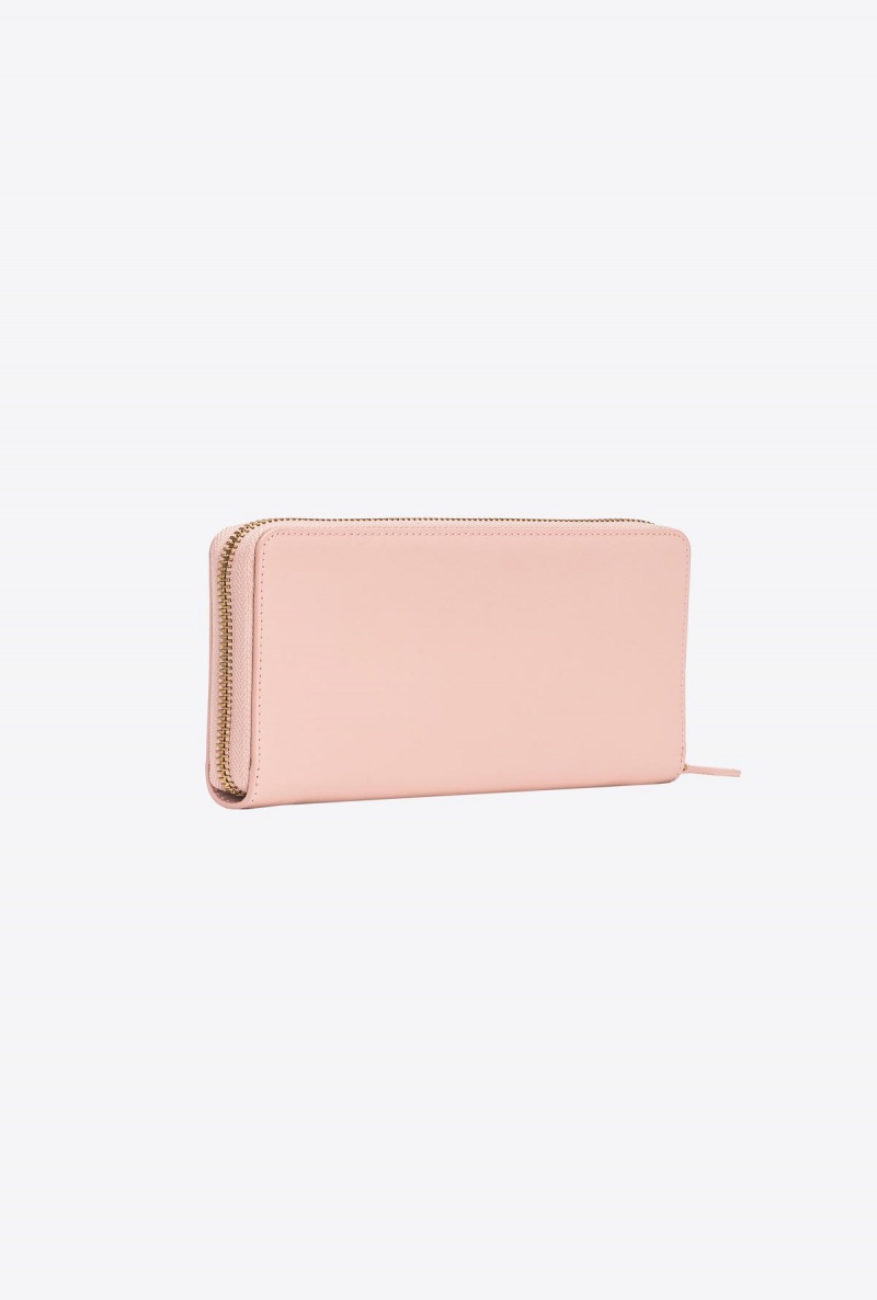 PINK/DUSTY PINK-ANTIQUE GOLD Pinko Zip-around leather purse | MYDYB23428