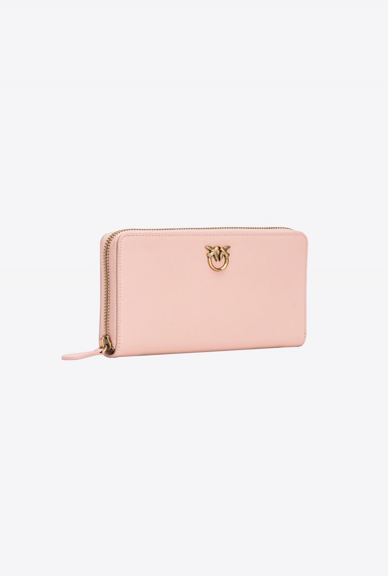 PINK/DUSTY PINK-ANTIQUE GOLD Pinko Zip-around leather purse | MYDYB23428