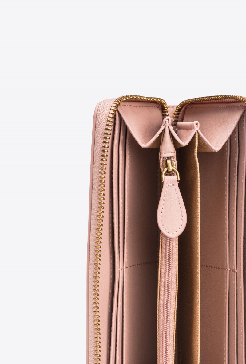 PINK/DUSTY PINK-ANTIQUE GOLD Pinko Zip-around leather purse | MYDYB23428