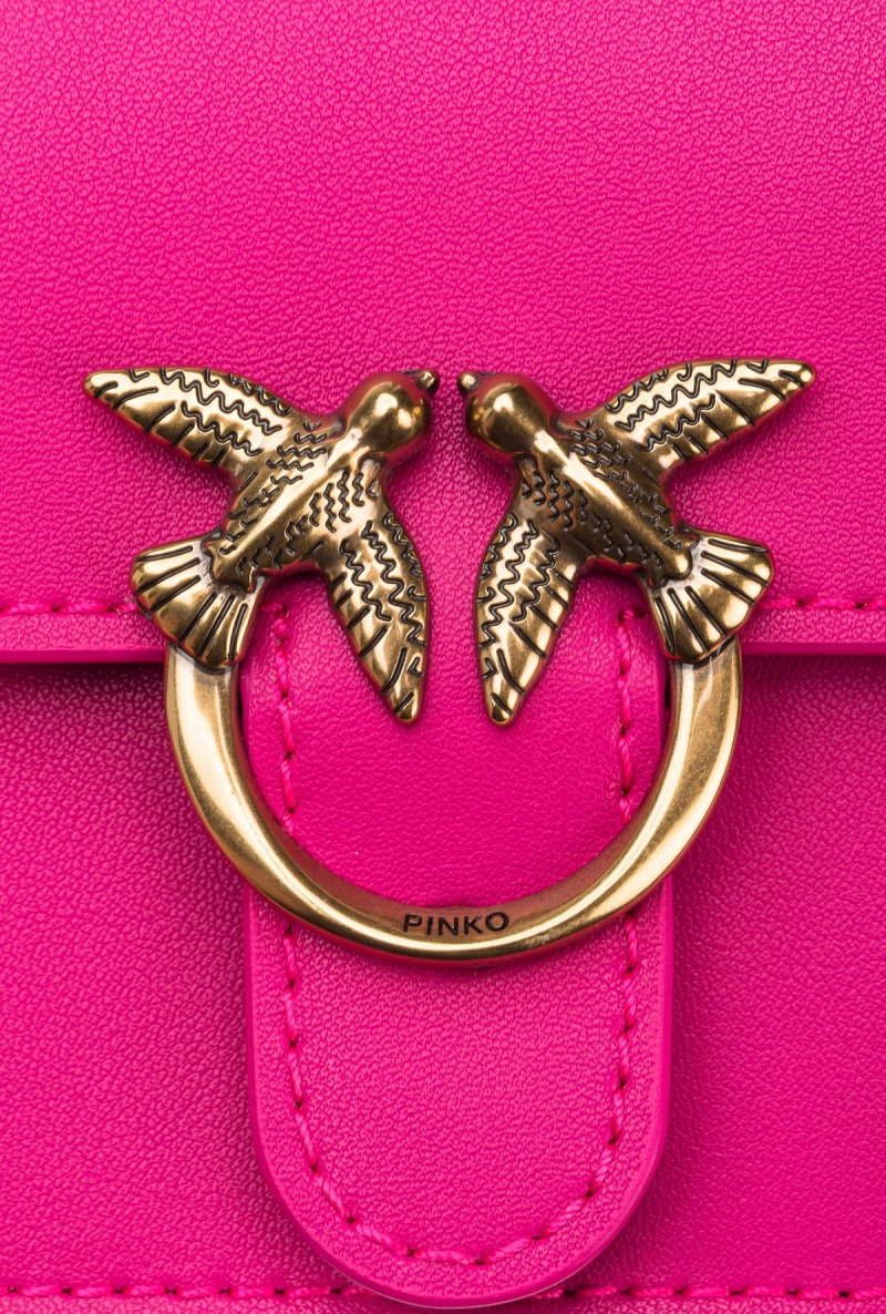 PINKO PINK-ANTIQUE GOLD Pinko Micro Love Bag Bell in leather | ZMYMJ54173