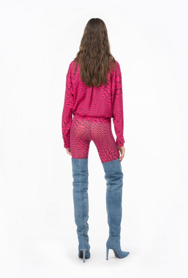 PINKO PINK/BLACK Pinko Leggings with fluid logo | MMYHR17152