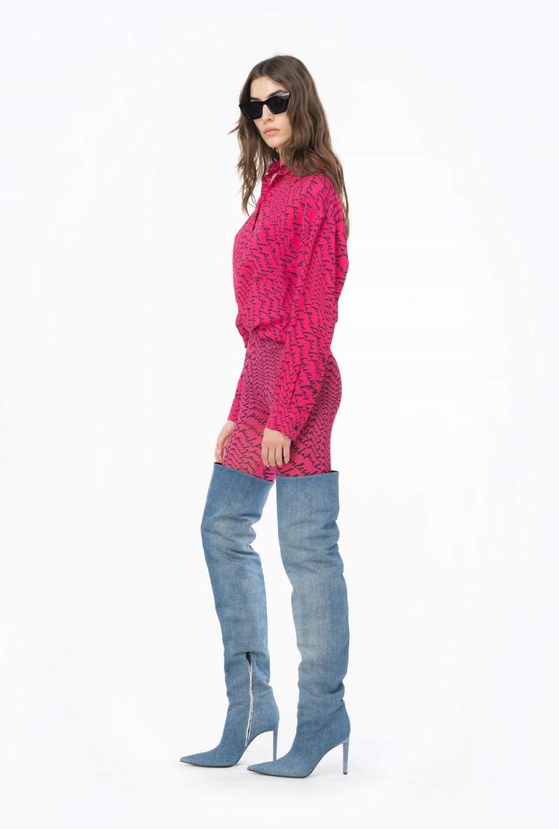 PINKO PINK/BLACK Pinko Leggings with fluid logo | MMYHR17152