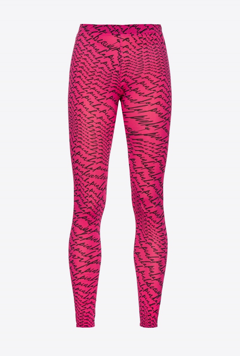 PINKO PINK/BLACK Pinko Leggings with fluid logo | MMYHR17152
