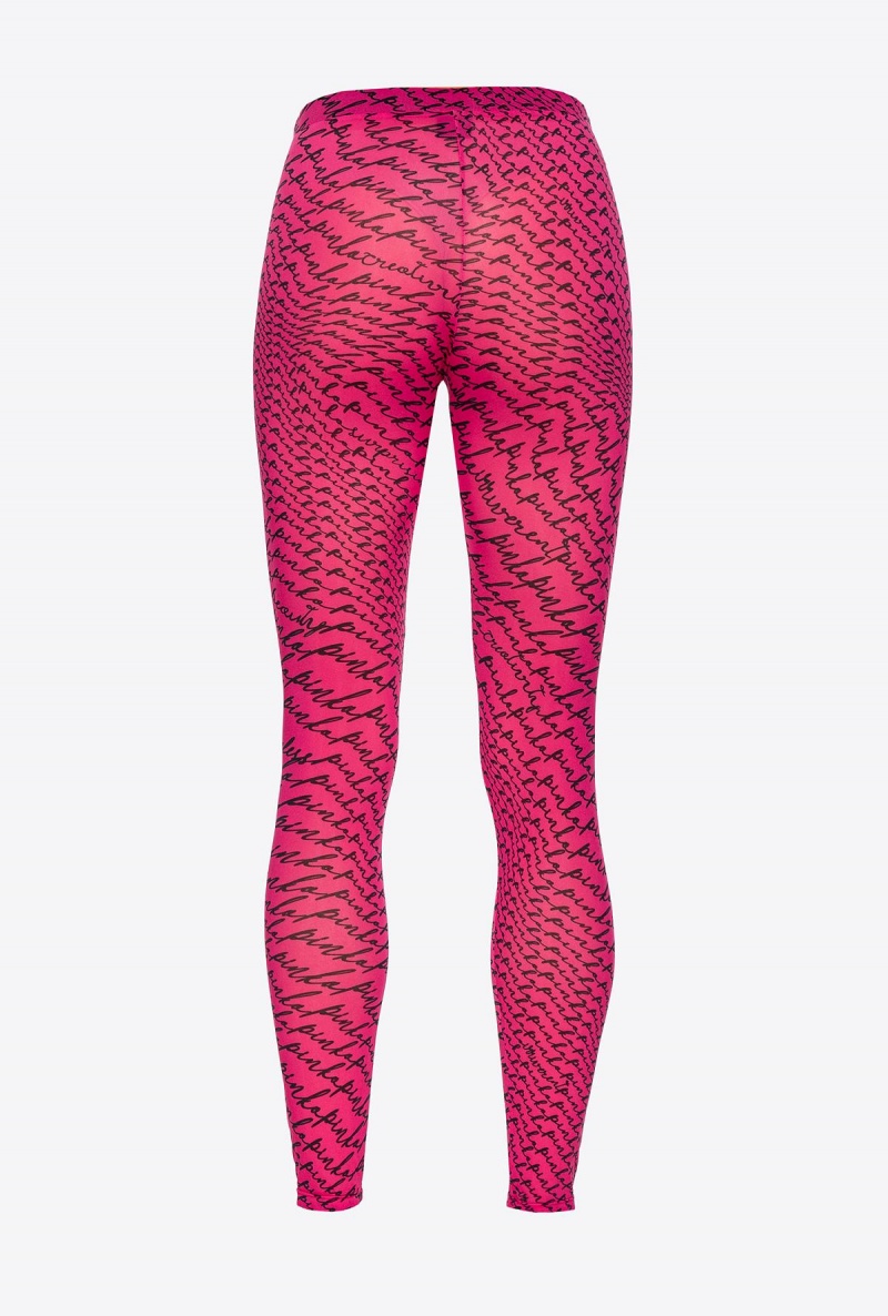 PINKO PINK/BLACK Pinko Leggings with fluid logo | MMYHR17152