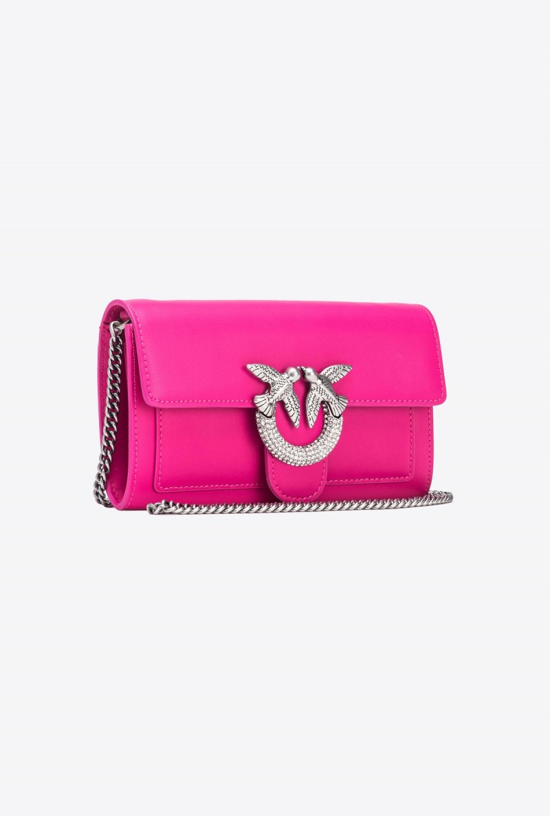 PINKO PINK-OLD SILVER Pinko Love Bag One Wallet with rhinestones | MYJZR20637
