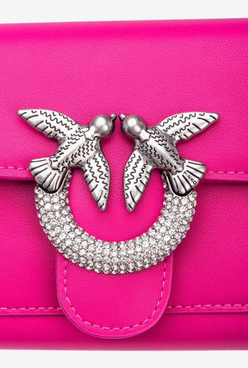 PINKO PINK-OLD SILVER Pinko Love Bag One Wallet with rhinestones | MYJZR20637