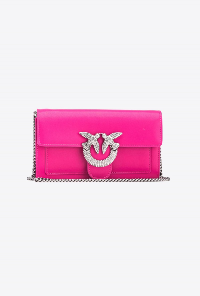PINKO PINK-OLD SILVER Pinko Love Bag One Wallet with rhinestones | MYJZR20637