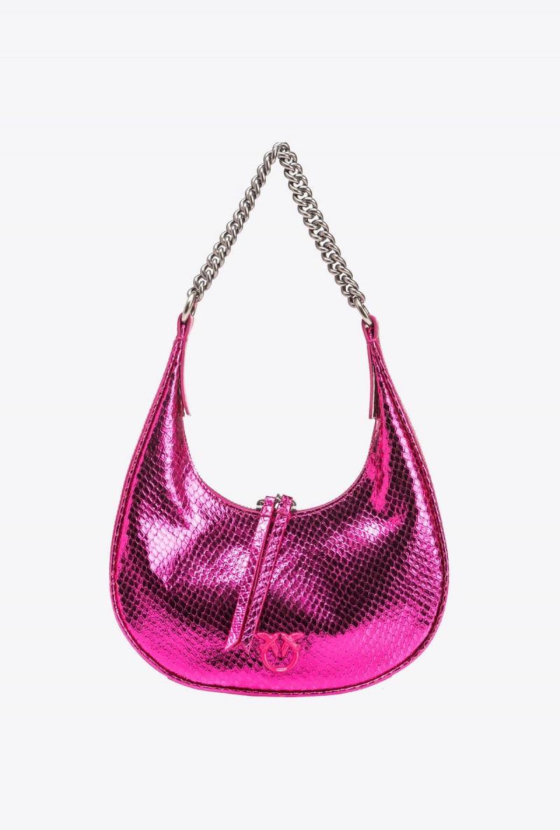 PINKO PINK-OLD SILVER Pinko Mini Brioche Bag Hobo | MYIIZ96691