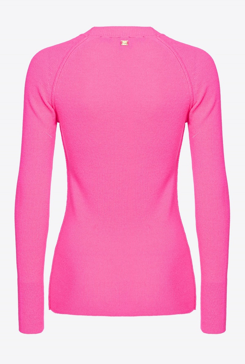 PINK LIGHTNING Pinko Long-sleeved rib-knit top | YMYGT85798